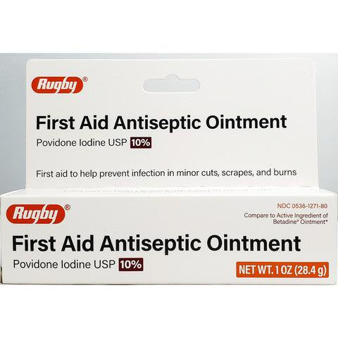 Rugby Povidone Iodine USP 10% First Aid Antiseptic Ointment, 1 oz*