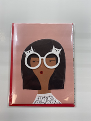 PAPYRUS Birthday Card, Cat Glasses, 1 Card