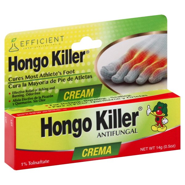 Hongo Killer Antifungal 1% Tollnaftate Cream - Cures Most Athlete's Foot - 1 oz