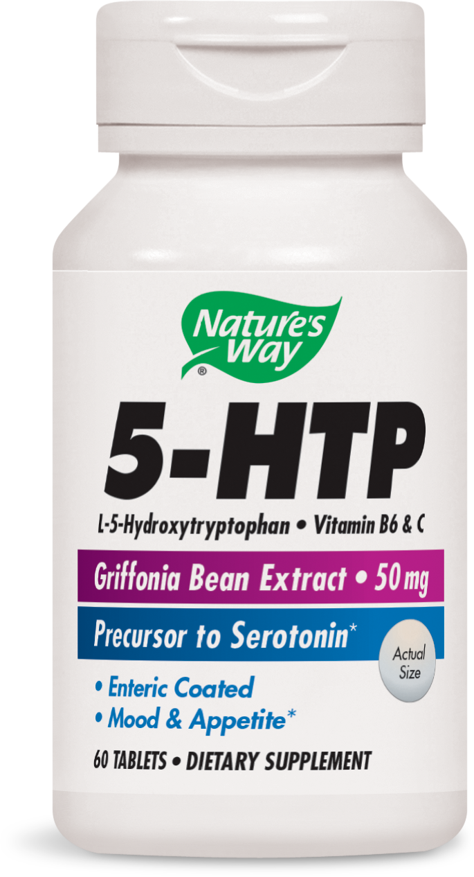 Nature's Way 5-HTP, 60 Enteric Coated Tablets Dietary Supplement - Gluten Free, Sugar Free