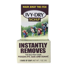 Ivy-Dry Soap - Instantly Removes Poison Ivy, Oak, Sumac - 3 bars - 0.7 oz each