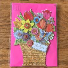 Papyrus Easter Card, Flower Basket, 1 Card