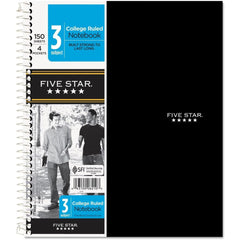 Five Star Spiral Notebook, 3 Subject, College Ruled Paper, 150 Sheets, Assorted Colors, 1 Count