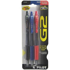 Pilot 31023 G2 Roller Ball Retractable Gel Pen, Assorted Ink, Fine, 3 Count
