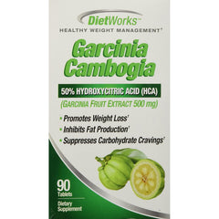 DietWorks Garcinia Cambogia, Garcinia Fruit Extract 500 mg, 90 Tablets