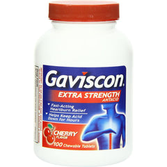 Gaviscon Antacid, Extra Strength, Cherry, Chewable Tablets - 100 count
