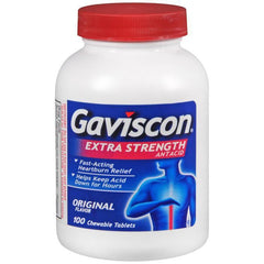 Gaviscon Antacid Extra Strength, Chewable Tablets, Original - 100 count