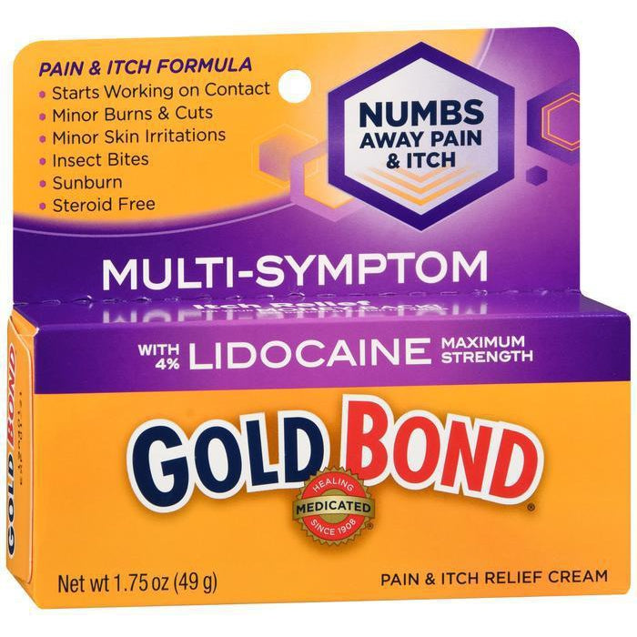 Gold Bond Pain & Itch Relief Cream with Lidocaine, 1.75 Ounces