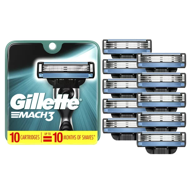 Gillette Mach3 Men's Razor Blades, 10 Blade Refills*