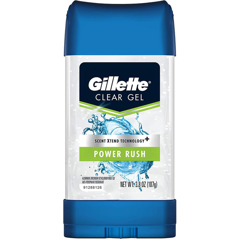 Gillette Antiperspirant Deodorant Clear Gel, Power Rush - 3.8 oz