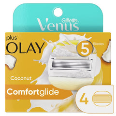 Venus Gillette ComfortGlide Olay Coconut Razor Blades Refill, 4 Ct