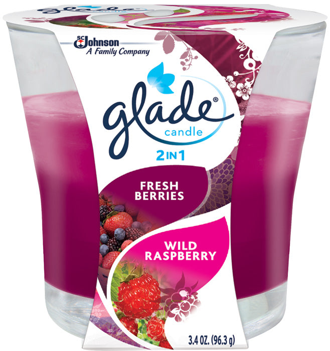 Glade Vibrant 2in1 Radiant Berries + Wild Raspberry Candle