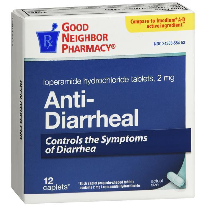 Good Neighbor Pharmacy Anti-Diarrheal, Loperamide HCl 2mg, 12 caplets