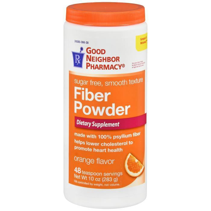 GNP Fiber Powder, Sugar Free, Orange Flavor 48 teaspoon serv 10oz