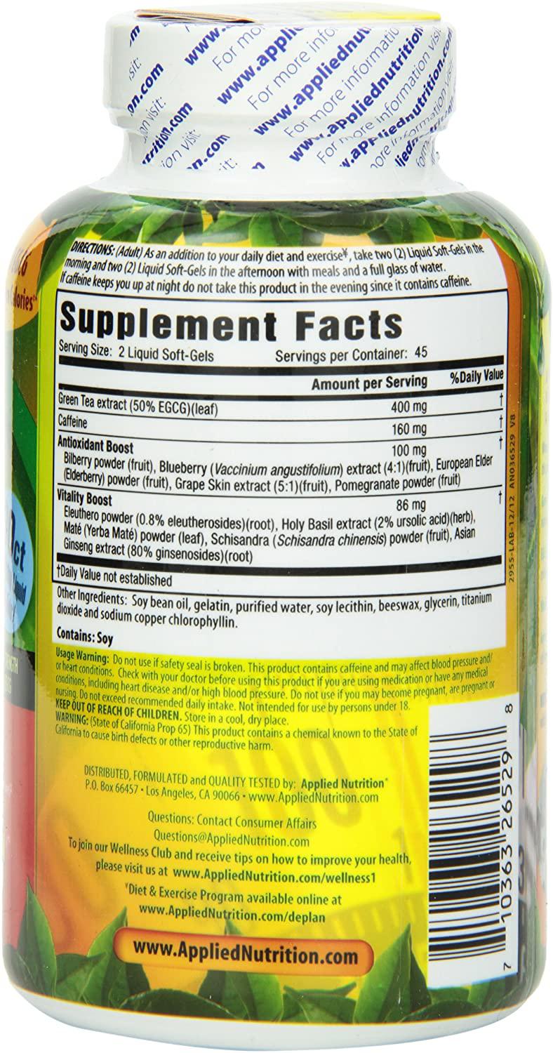 Applied Nutrition Green Tea Fat Burner, Maximum Strength with 400 mg E ...