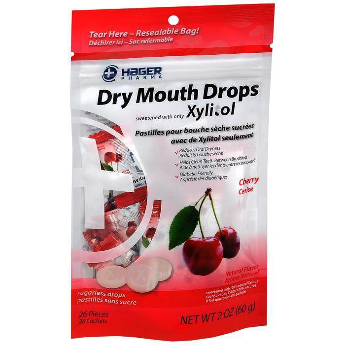 Hager Pharma Dry Mouth Drops, Cherry Flavor - 2 Oz