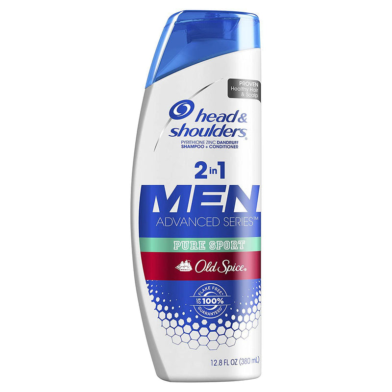 Head and Shoulders Old Spice Pure Sport Dandruff 2 in 1 Shampoo and Conditioner, 12.8 Fl Oz