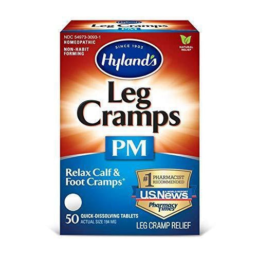 Hyland's Leg Cramps PM Nighttime Tablets, Natural Relief of Calf, Leg and Foot Cramp at Night, 50 Count