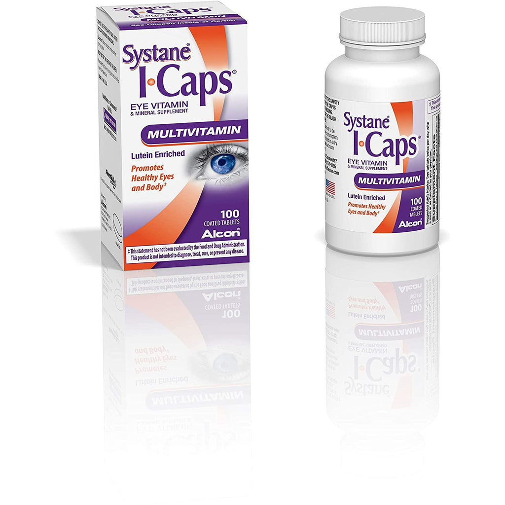 Systane ICaps Eye Vitamin & Mineral Supplement, Multivitamin Formula, 100 Coated Tablets