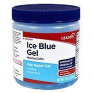 Leader Ice Blue Gel for Pain Relief, Menthol 2%, 8 Ounces