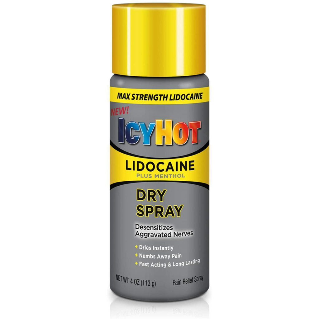 Icy Hot Max Strength Pain Relief Spray with Lidocaine Plus Menthol, 4 Ounces