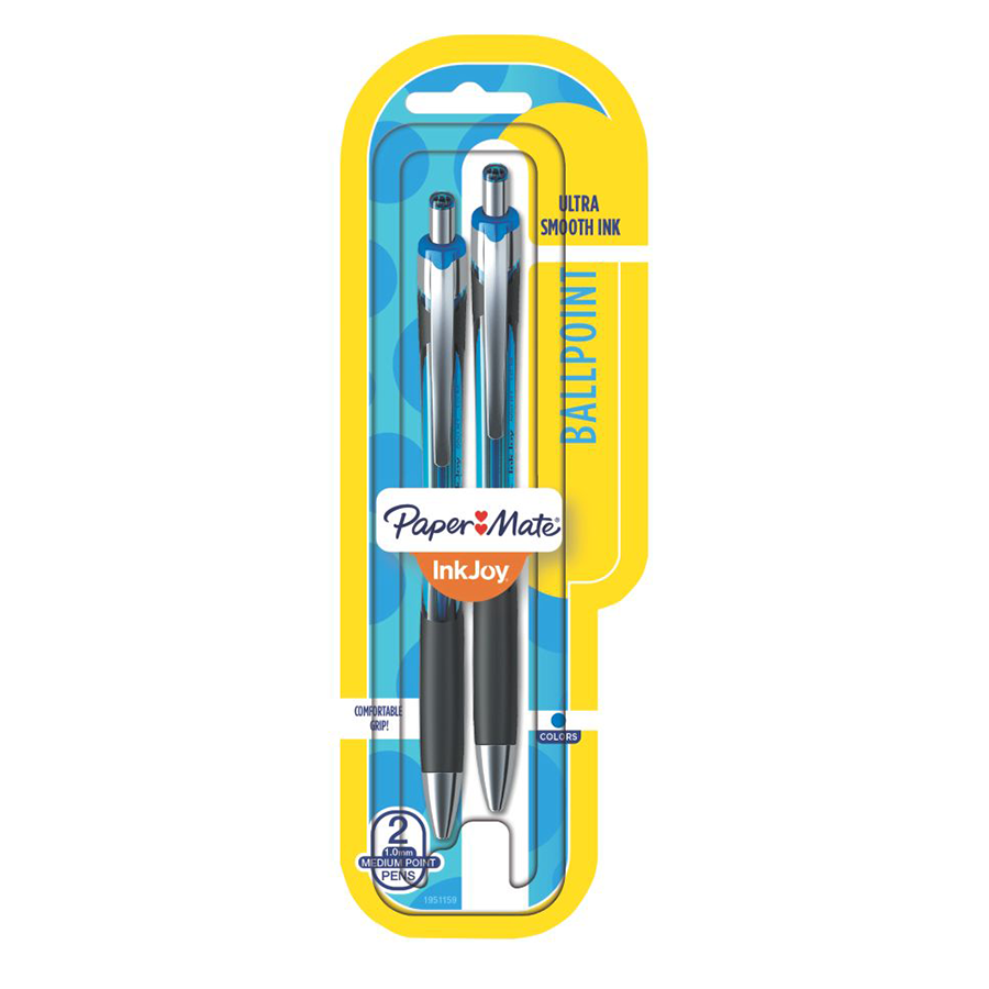 Paper Mate Ink Joy 550RT Retractable Ball Point Pen, Blue Ink, 2 Count