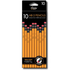 iScholar No. 2 Yellow Pencils with Erasers, Yellow, 1 Pack of 10 Pencils