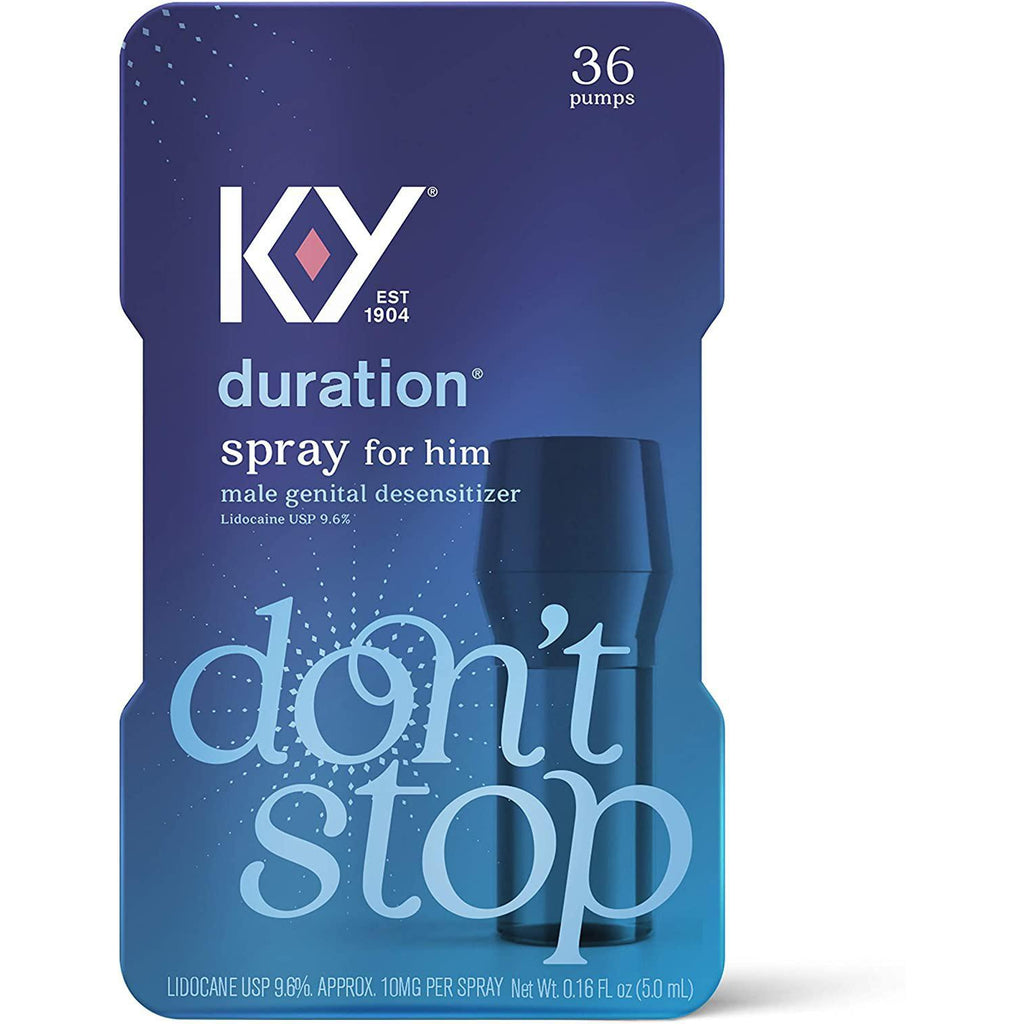 Duration Spray for Men, K-Y Male Genital Desensitizer Numbing Spray to Last Longer, 0.16 fl oz, 36 Sprays