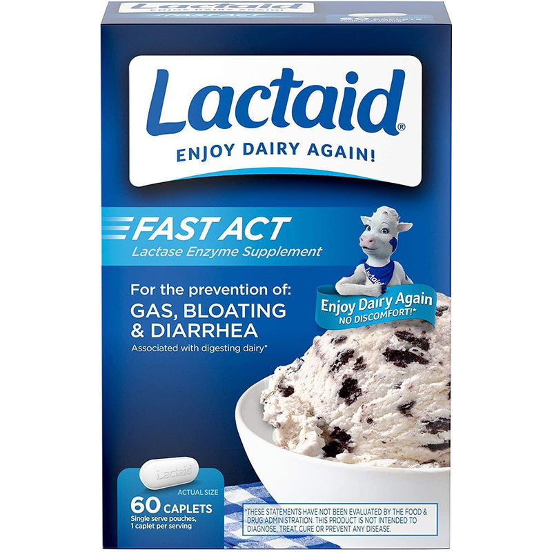 Lactaid Fast Act Lactose Intolerance Relief Caplets - 60 Travel Packs of 1-ct.
