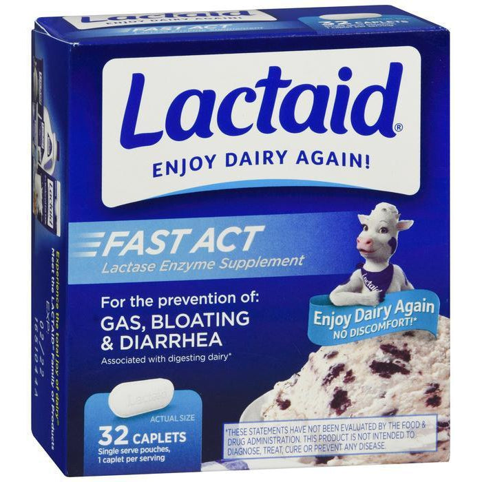 Lactaid Fast Act Lactose Intolerance Relief Caplets - 32 Packs of 1-count