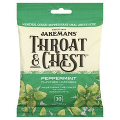 Jakemans Throat & Chest Peppermint Flavored Lozenges 30 Ct Bag