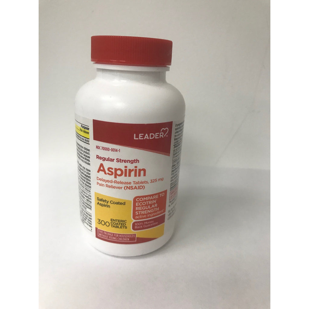 Leader 81mg Aspirin Enteric Coated Tablets, 300 Count