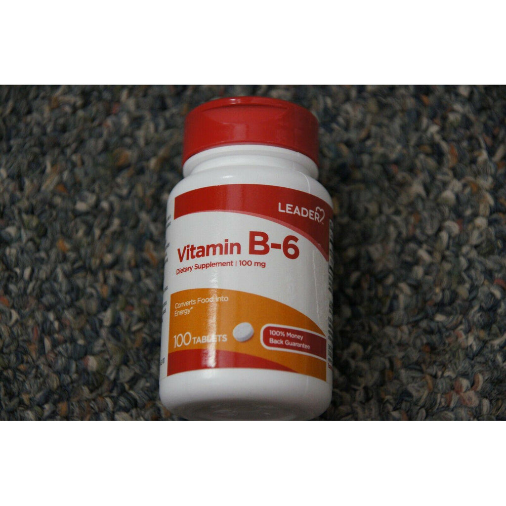 Leader Vitamin B-6 100 mg Dietary Supplement, 100 Tablets