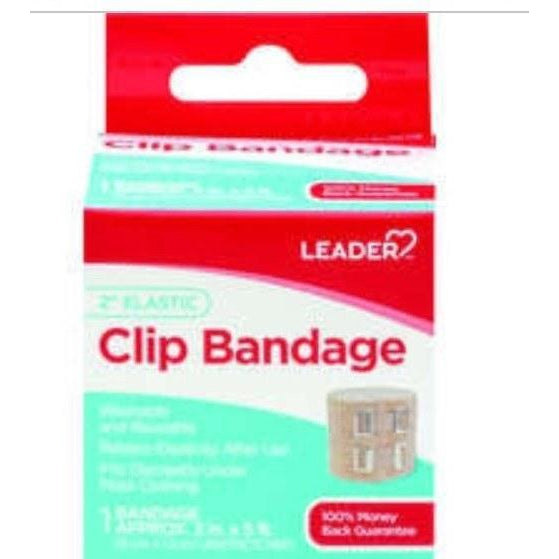 Leader 2" Elastic Clip Bandage, 2" x 5', One Count