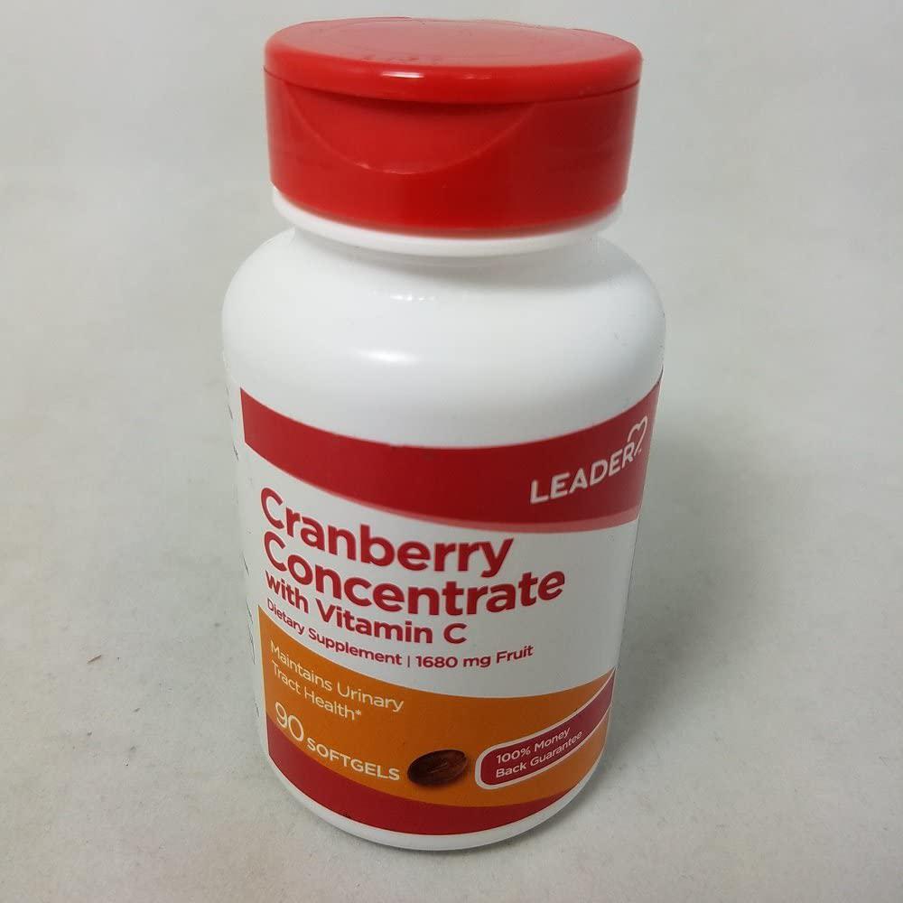 Leader Cranberry Concentrate with Vitamin C Dietary Supplement, 90 softgels*