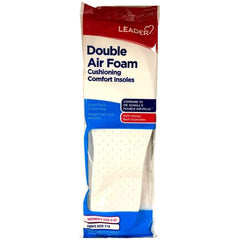 Leader Double Air Foam Insoles (Men 7-11) (Women 5-10), One Pair