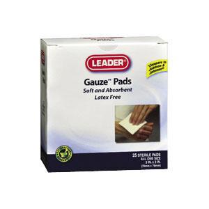 Leader Sterile Pads, 2" x 2", 25 Count