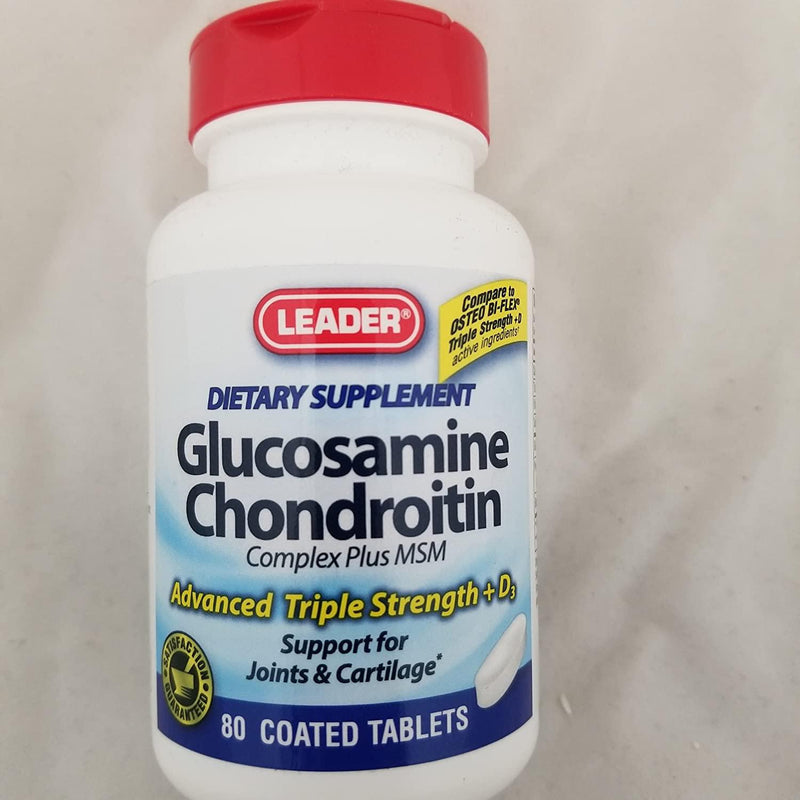 Leader Glucosamine/Chondroitin/MSM Complex +D3, 80 count