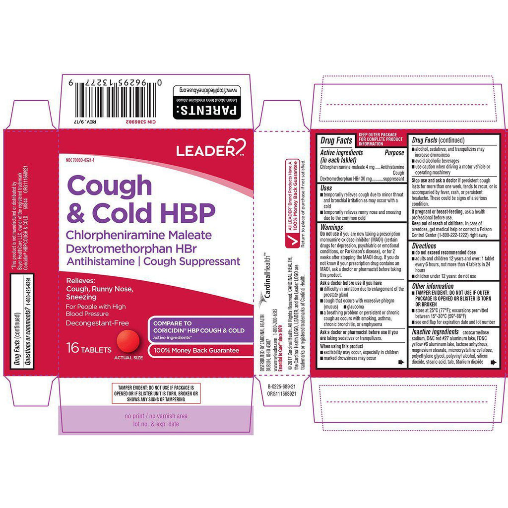 Leader Cough And Cold HBP, 16 Tablets