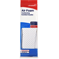 Leader Air Foam Comfort Insoles (Men 7-13) (Woman 5-10), 1 Pair