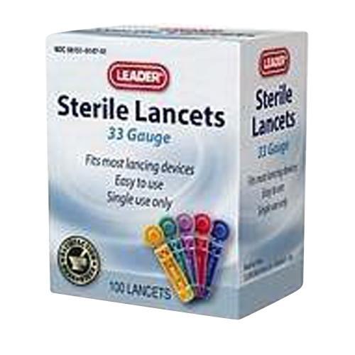 Leader Sterile Lancets, Ultra Thin, 33 G, 100 count