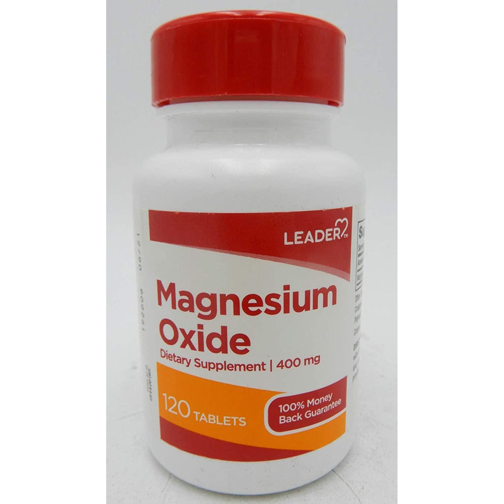 Leader Magnesium Oxide Dietary Supplement 400 mg, 120 tablets