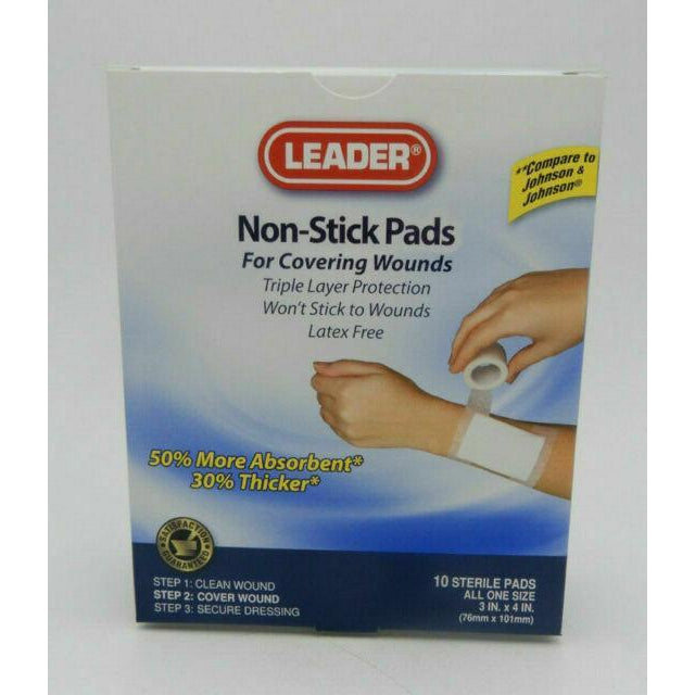 Leader Non- Stick Pads, 3" x 4", 10 Count