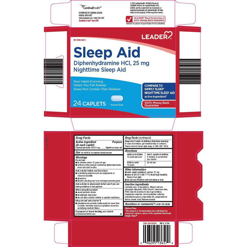 Leader Sleep Aid Caplets, 24 Count