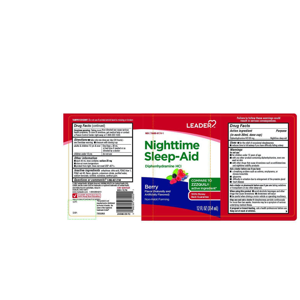 Leader Nighttime Sleep- Aid, Diphenhydramine HCl, 12 fl. oz.