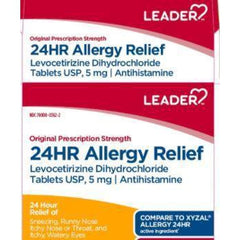 Leader 24 Hour Allergy Relief with Levocetirizine Dihydrochloride, 10 Tablets (KI#5426721)