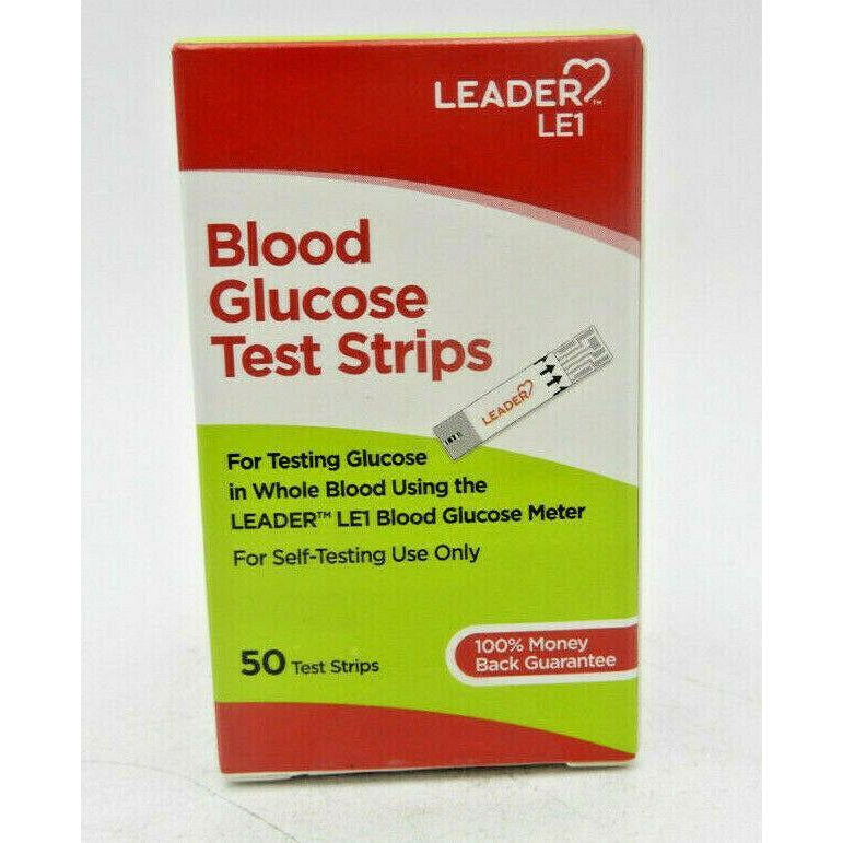 Leader Blood Glucose Test Strips, 50 count