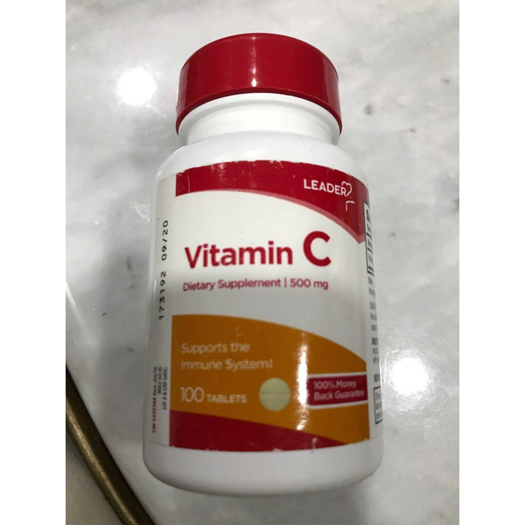 Leader Vitamin C 500 mg Dietary Supplement, 100 tablets