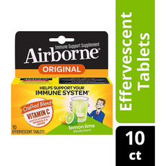 Airborne Lemon Lime Effervescent Tablets, 10 count in one Box