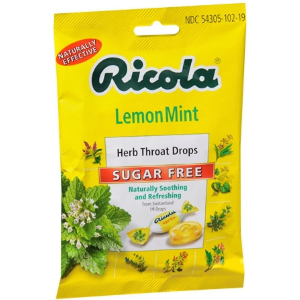 Ricola, Sugar Free, Throat Drops, Lemon Mint, 19 Drops